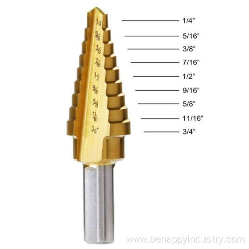 3PCS HSS Titanium Coated Step Drill Bit